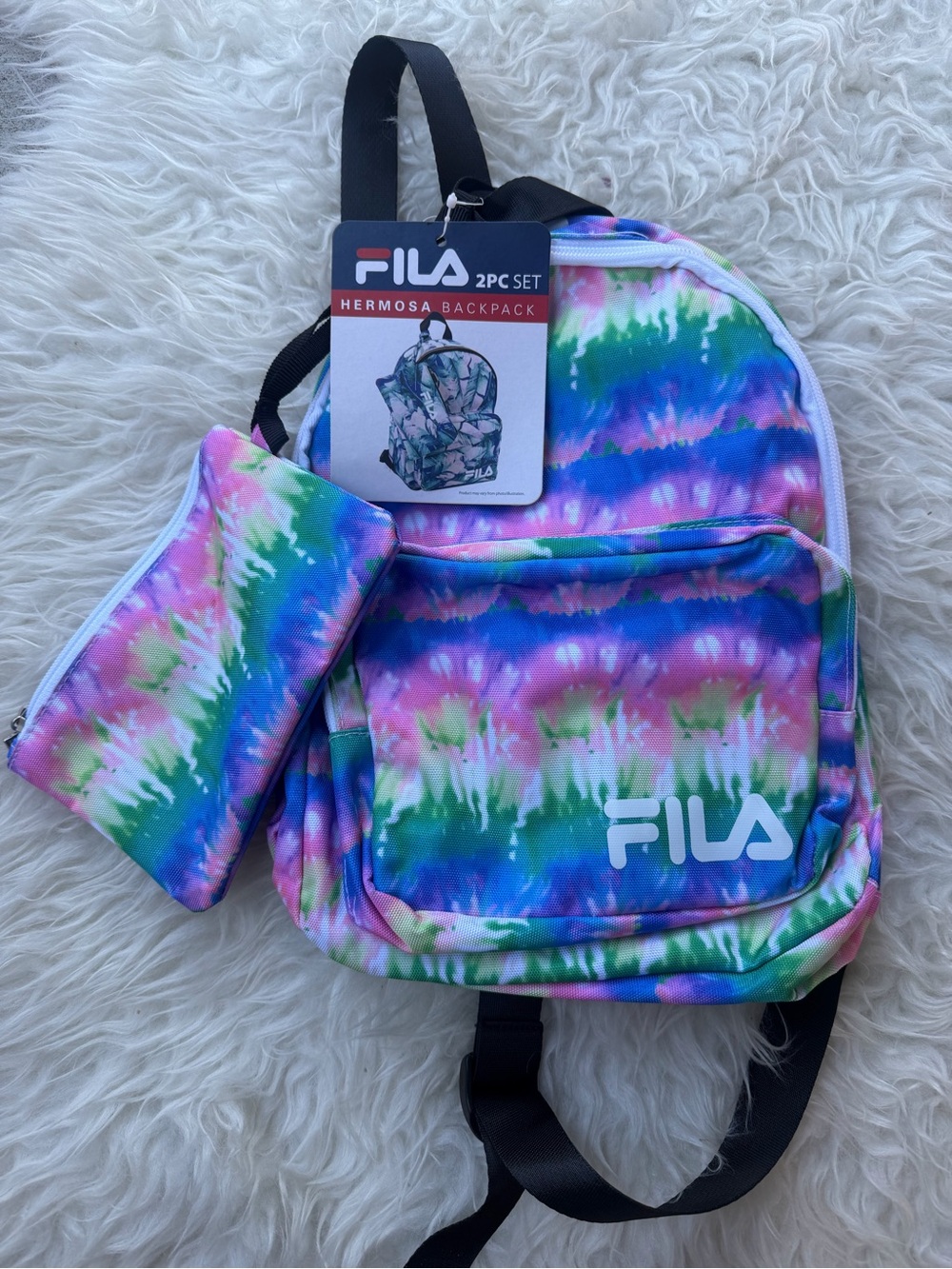 FILA Kids Tie-Dye Backpack and Pencil Case - Multicolor